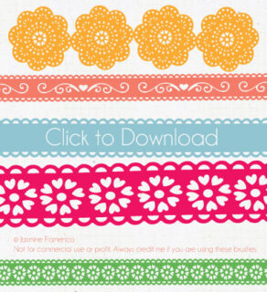 漂亮的印花边条图案Illustrator笔刷、Ai画笔免费下载-玩吧资源站