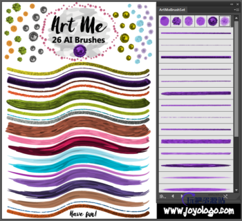 26种高品质绘画艺术Adobe Illustrator笔刷画笔素材免费下载-玩吧资源站