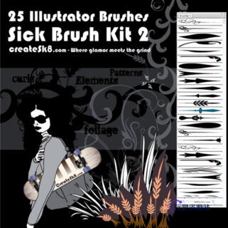 漂亮是适量艺术花纹组合图案 Illustrator笔刷/Ai画笔-玩吧资源站