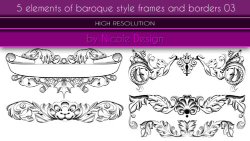 漂亮的巴洛克风格艺术框架、花纹边框装饰PS笔刷下载-玩吧资源站