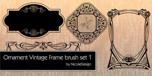 复古式艺术花纹装饰边框图案PS笔刷下载-玩吧资源站