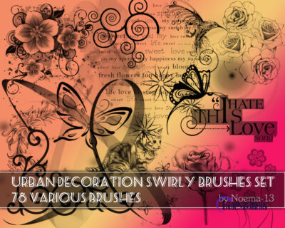 时尚非主流城市印花图案Photoshop笔刷图案-玩吧资源站