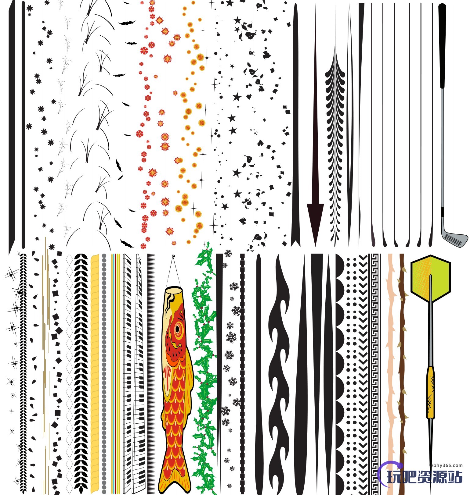 多用途艺术Illustrator笔刷/Ai画笔（PDF格式）
