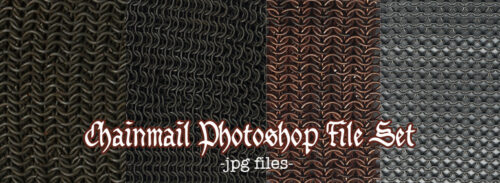 4种锁子甲、链甲纹理图案PS笔刷素材（JPG格式）-玩吧资源站