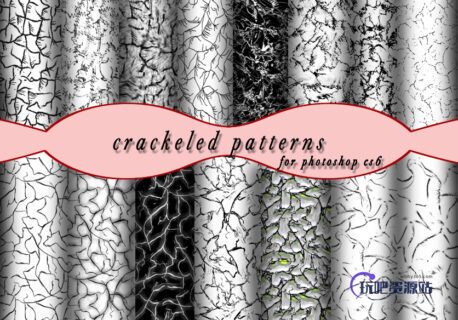 细密裂缝图案PS填充背景纹理素材下载-玩吧资源站