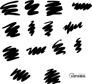 大号水彩笔触Illustrator笔刷素材下载（PDF格式文件）-玩吧资源站