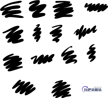 大号水彩笔触Illustrator笔刷素材下载（PDF格式文件）