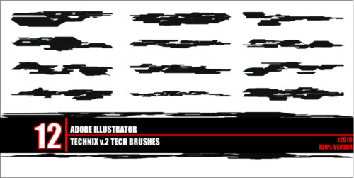 12种艺术家系列Illustrator笔刷/Ai画笔素材下载-玩吧资源站