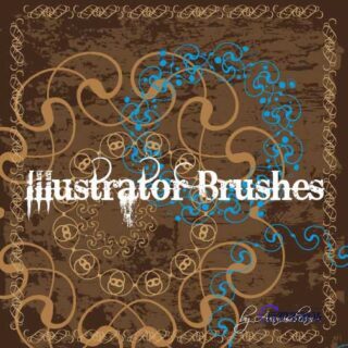 浪漫的艺术印花图案Illustrator笔刷Ai画笔素材免费下载-玩吧资源站