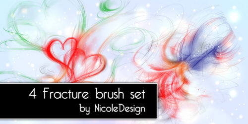 4种光影线条式爱心图案图像Photoshop光影特效笔刷-玩吧资源站