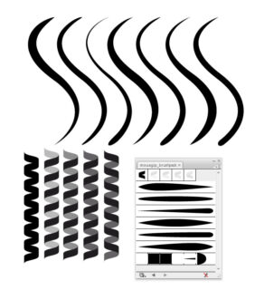 Illustrator弯曲线条笔刷、Ai画笔-玩吧资源站