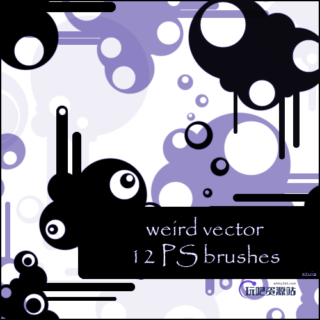 12种时尚潮流背景装扮元素图案PS笔刷素材下载-玩吧资源站