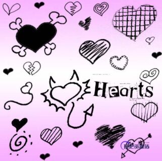 时尚爱心涂鸦Photoshop美图心形图案笔刷素材-玩吧资源站