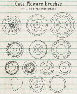 手绘式罗盘印花图案Photoshop简单花纹图案笔刷下载-玩吧资源站