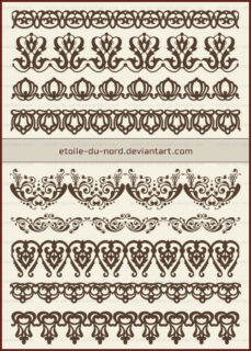 欧式贵族印花图案Photoshop富贵印花笔刷素材-玩吧资源站