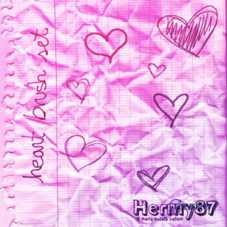 手绘涂鸦式爱心、心形图案PS恋爱笔刷素材-玩吧资源站