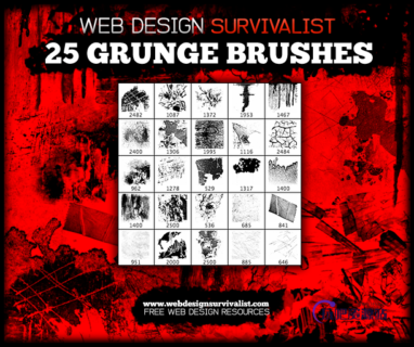 25种破坏者墙壁纹理图案PS笔刷下载-玩吧资源站