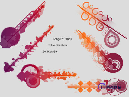 非主流背景装扮图案Photoshop笔刷素材免费下载-玩吧资源站