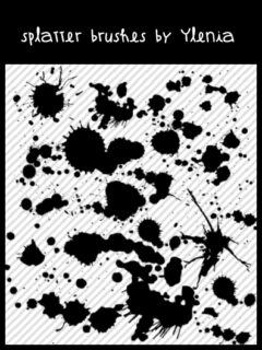 油漆、血迹等黏着液体滴溅效果PS笔刷下载-玩吧资源站