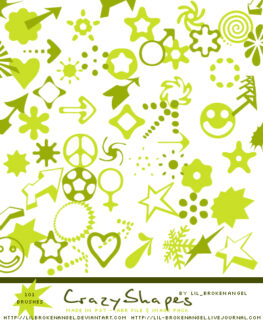 各种菱形花纹、五角星图案、箭头标记等PS笔刷下载-玩吧资源站