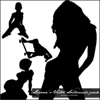 15种性感的女性剪影图形Photoshop剪影笔刷素材下载-玩吧资源站