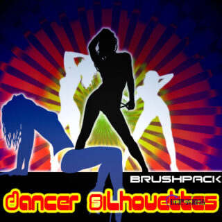 性感歌曲夜店女郎Photoshop女性剪影笔刷-玩吧资源站