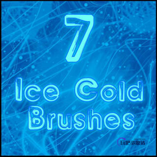 7种笔刷涂抹混乱效果Photoshop笔刷素材下载-玩吧资源站