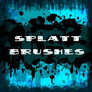 油漆、水墨滴溅喷溅效果Photoshop笔刷下载-玩吧资源站