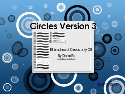 时尚的同心圆背景装饰图案Photoshop笔刷下载-玩吧资源站