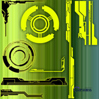 机械科技文明图案Photoshop笔刷下载-玩吧资源站