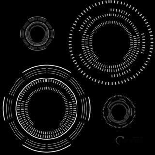 数字机械科技元素同心圆装饰Photoshop笔刷下载-玩吧资源站