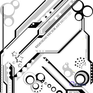 复古科技效果装饰背景图案Photoshop素材笔刷下载-玩吧资源站