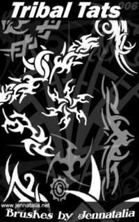 超酷非主流时尚纹身、刺青图案Photoshop纹饰笔刷素材下载-玩吧资源站