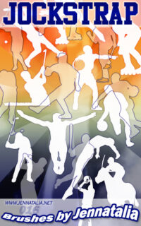 体育运动员轮廓剪影Photoshop人像剪影笔刷素材-玩吧资源站