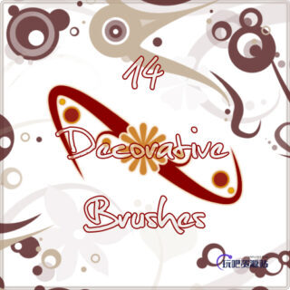 14种废土风格的矢量装饰元素PS笔刷下载-玩吧资源站