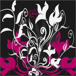 漂亮的矢量风格的植物花朵印花图案Photoshop笔刷下载-玩吧资源站