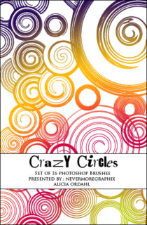 疯狂的同心圆叠加背景装饰图案Photoshop笔刷素材下载-玩吧资源站