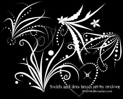 漂亮的艺术艺术线条花纹图案Photoshop花草印花笔刷-玩吧资源站