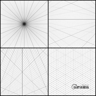 Photoshop透视网格笔刷素材下载-玩吧资源站