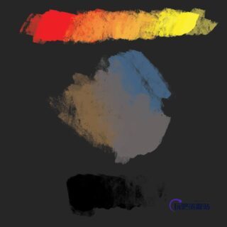 油漆水粉画笔笔触效果PS笔刷免费下载-玩吧资源站