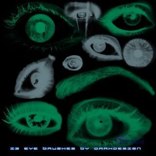 诡异眼睛、瞳孔素材PS笔刷下载-玩吧资源站