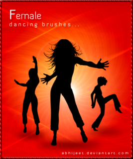 时尚舞蹈模特剪影素材PS人像笔刷素材-玩吧资源站