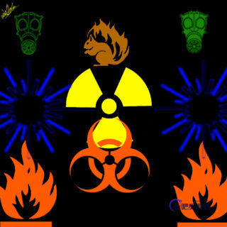 核辐射、火灾等符号标志PS笔刷素材下载-玩吧资源站