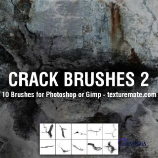 墙壁裂缝、裂痕、龟裂纹理PS笔刷下载-玩吧资源站