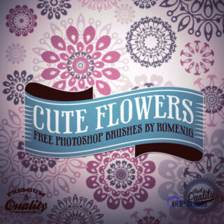 漂亮的矢量风格的印花花纹图案Photoshop笔刷下载-玩吧资源站