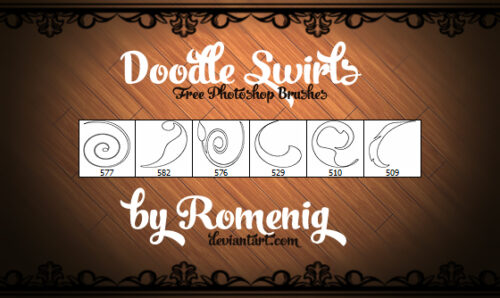 手绘线条花纹图案Photoshop艺术花纹装饰笔刷素材-玩吧资源站