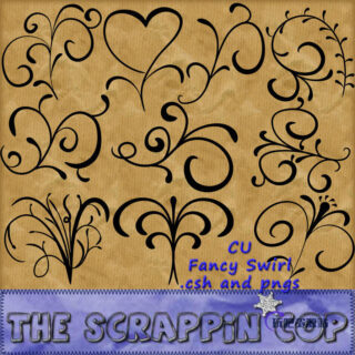 漂亮的手绘勾勒线条花纹Photoshop自定义形状素材 .csh 下载-玩吧资源站