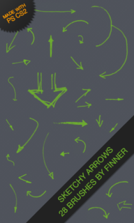 童趣手绘涂鸦箭头标记图案Photoshop照片美图笔刷-玩吧资源站