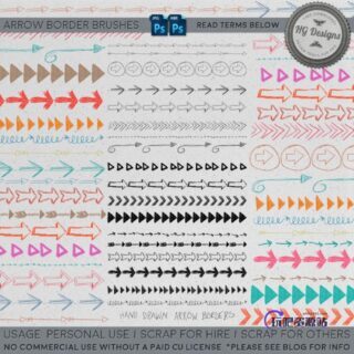 手写涂鸦箭头标记Photoshop笔刷下载-玩吧资源站