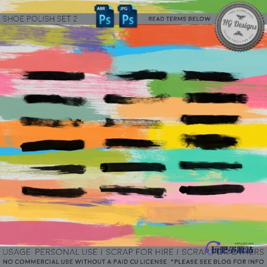 油漆涂痕刷子笔迹Photoshop笔刷下载